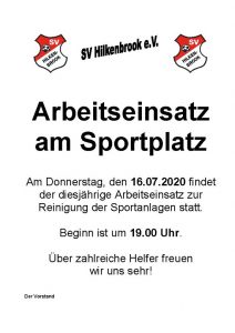 Read more about the article Arbeitseinsatz am Sportplatz