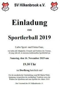 Read more about the article Einladung zum Sportlerball 2019