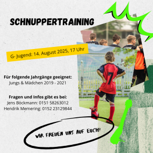 Mehr über den Artikel erfahren Schnuppertraining G-Jugend