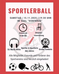 Mehr über den Artikel erfahren Einladung zum Sportlerball 2025