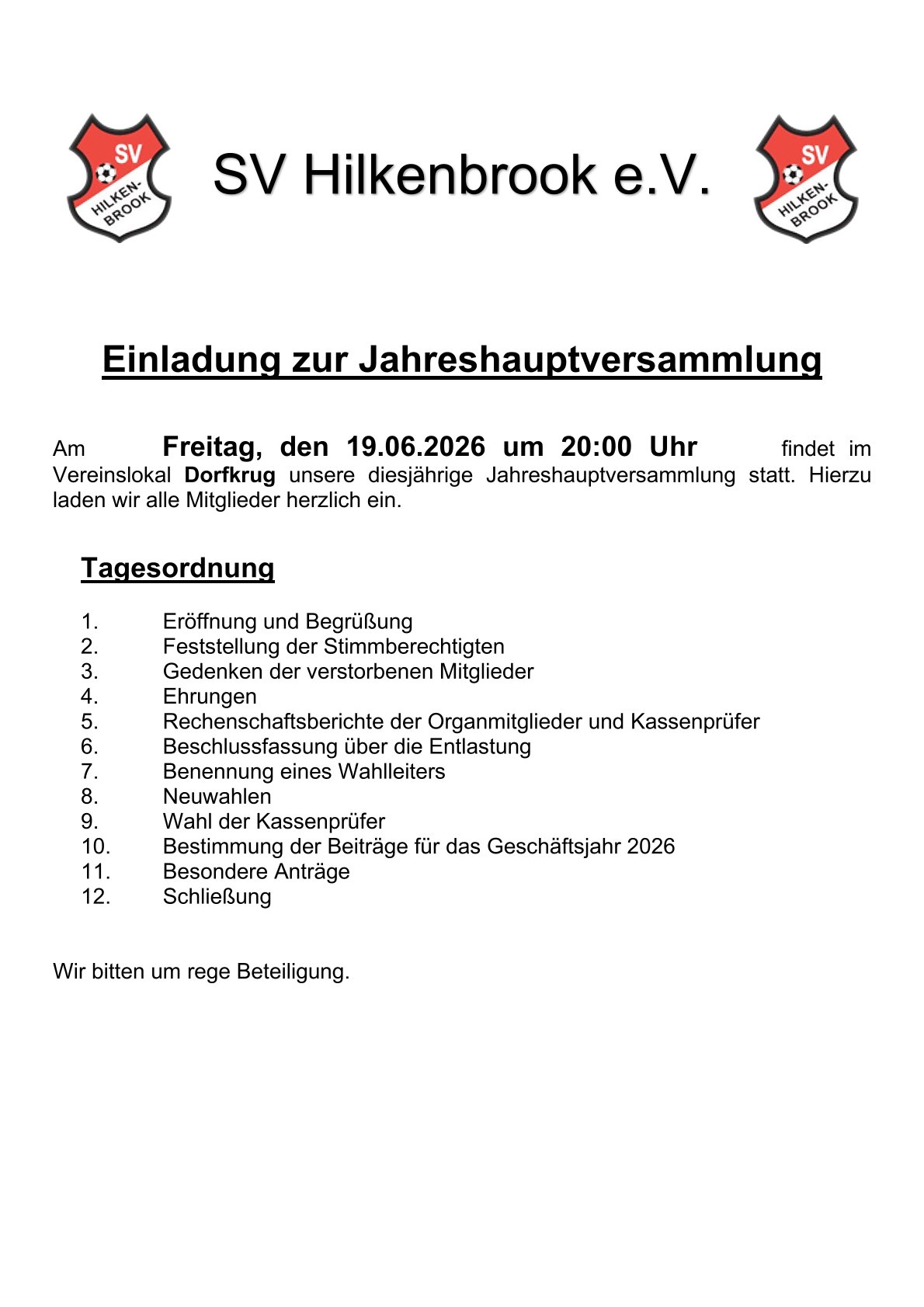 Du betrachtest gerade Generalversammlung Sport- und Förderverein 2026