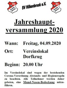 Read more about the article Jahreshauptversammlung 2020